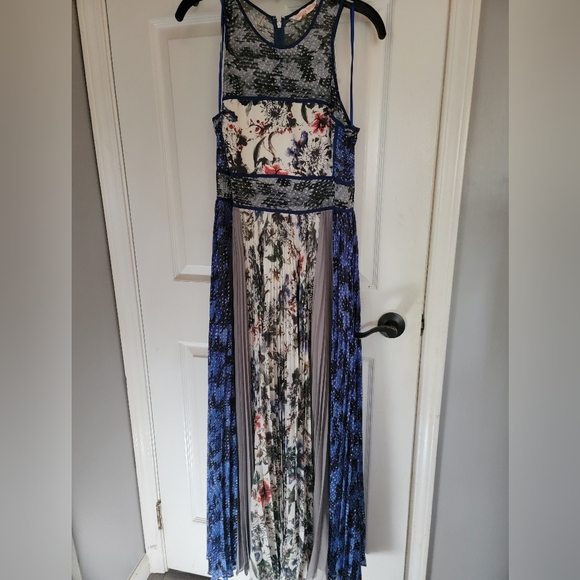 Rebecca Taylor Women's  Lined Floral Pleated  Dress Multicolor Size 8 - Picture 1 of 5